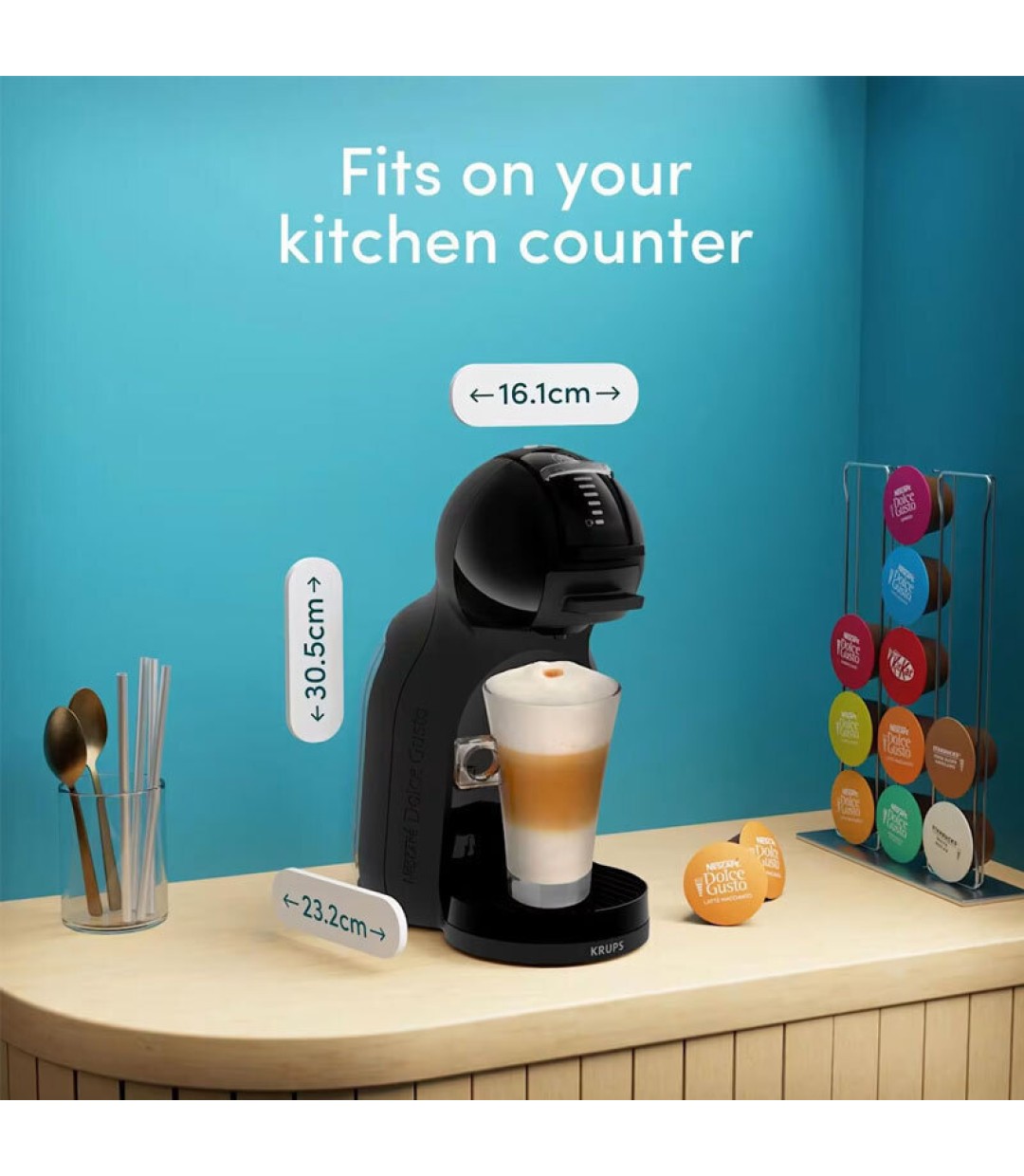 Krups Mini Me NDG KP 1438 Καφετιέρα για Κάψουλες Dolce Gusto Πίεσης 15bar Μαύρη 