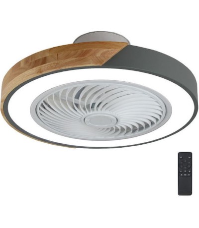  Gruppe LDGD 042DC GREY-WOOD Ανεμιστήρας Οροφής 50cm με Φως και Τηλεχειριστήριο 