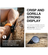 AGM Legion Pro Αδιάβροχο Smartwatch με Παλμογράφο (Μαύρο)