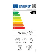  AEG Πλυντήριο Ρούχων 8kg με Τεχνολογία Ατμού 1400 Στροφών LF5Z48WG 
