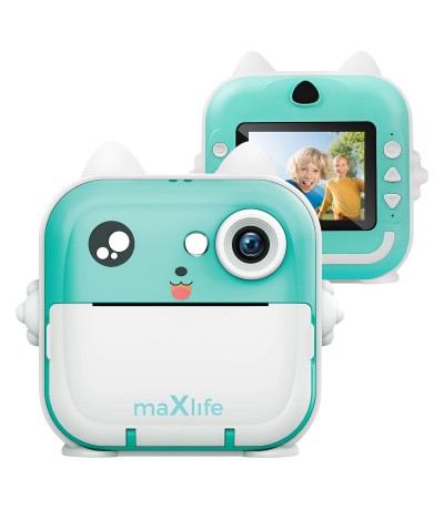  Maxlife Compact Φωτογραφική Μηχανή με Οθόνη 2.4" Θερμικής Εκτύπωσης Μπλε 