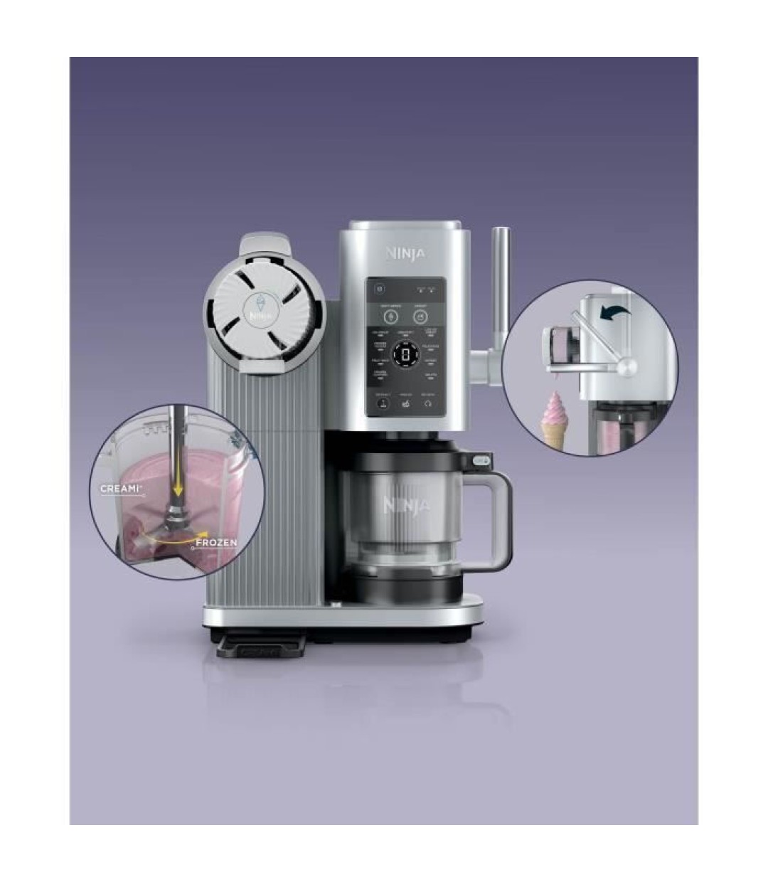 Ninja CREAMi Scoop & Swirl Παγωτομηχανή 2x480ml Ασημί 