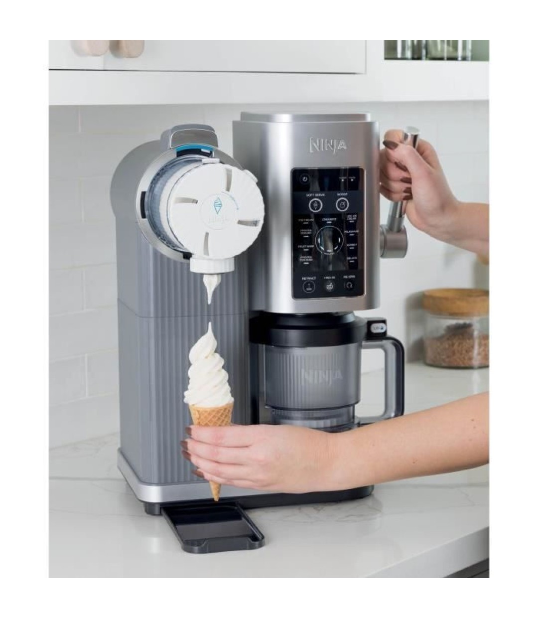 Ninja CREAMi Scoop & Swirl Παγωτομηχανή 2x480ml Ασημί 