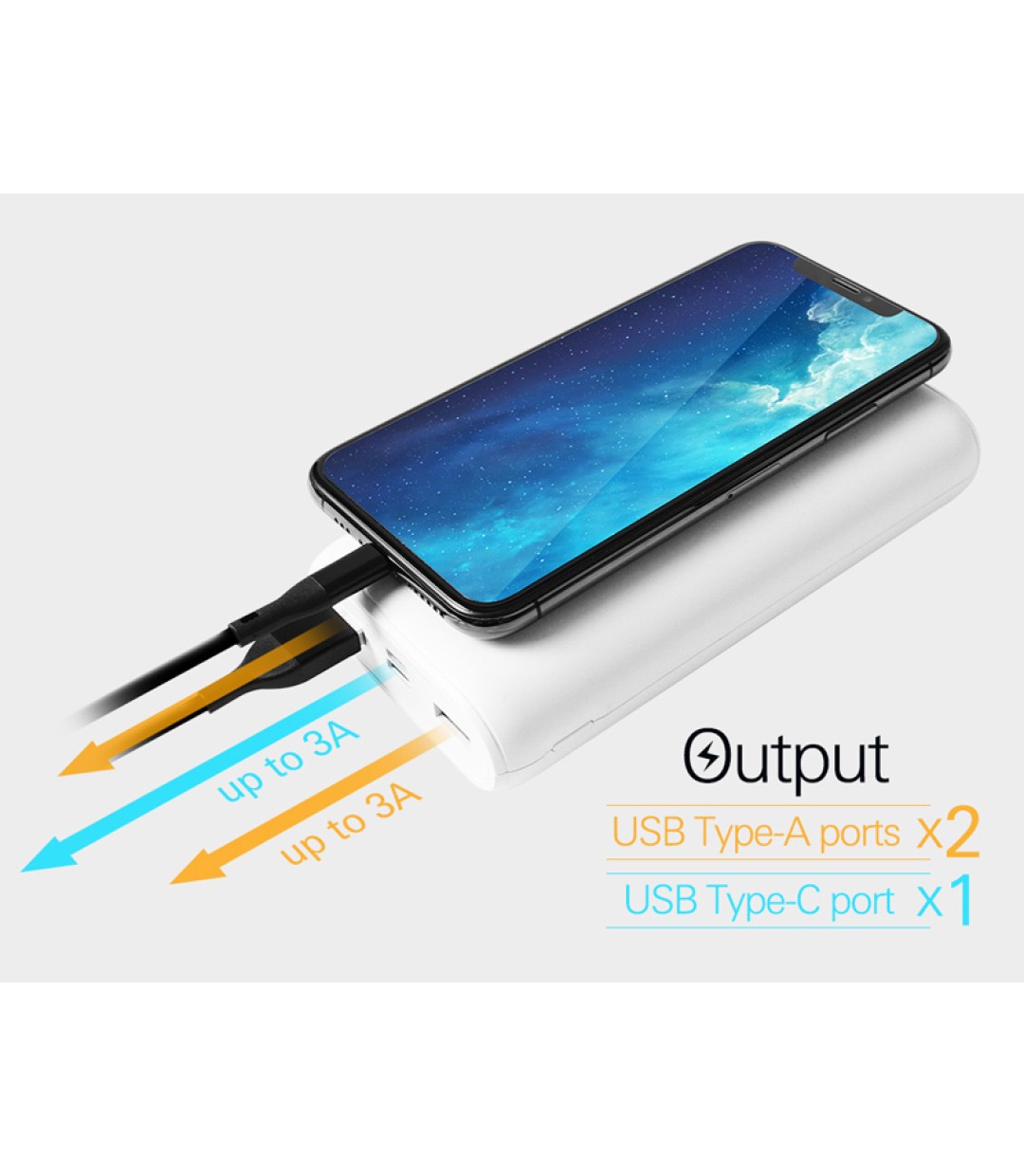 Silicon Power QS15 Power Bank 20000mAh 18W με 2 Θύρες USB-A και Θύρα USB-C Power Delivery / Quick Charge 3.0 Λευκό