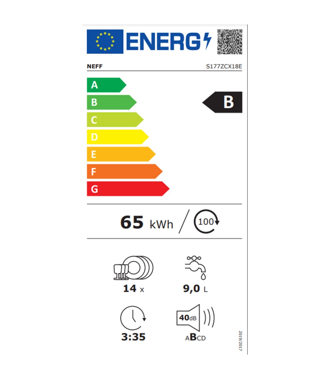 Neff Πλήρως Εντοιχιζόμενο Πλυντήριο Πιάτων με Wi-Fi για 14 Σερβίτσια  S 177ZCX18E Π59.5xY81.5εκ.