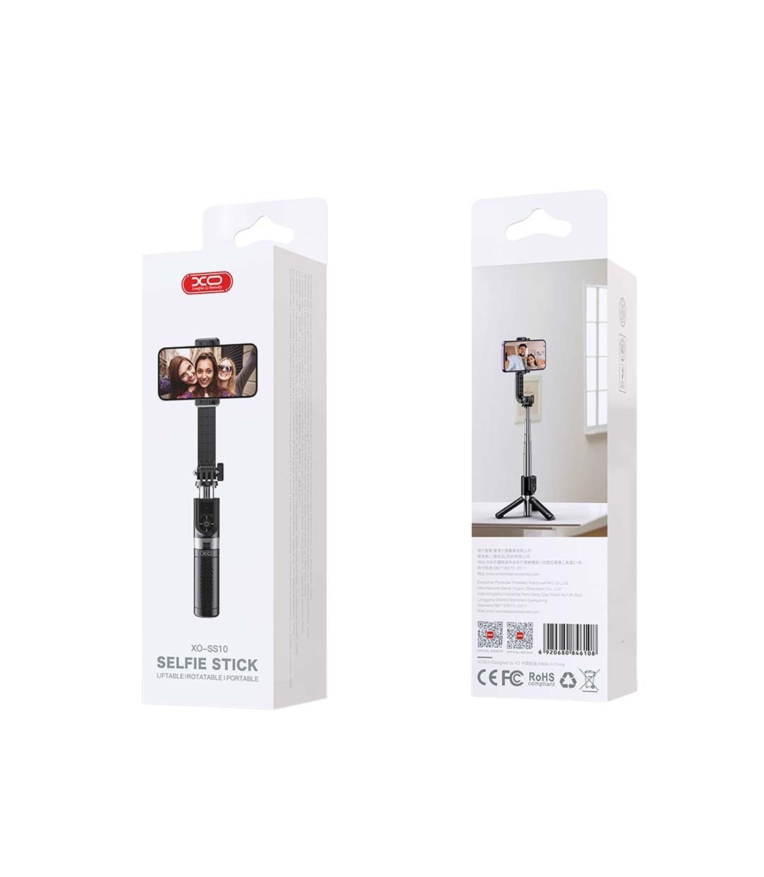 XO SS10 Selfie Stick Τρίποδο Κινητού με Bluetooth Μαύρο