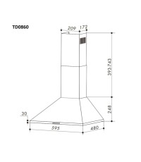 Απορροφητήρας Κουζίνας Καμινάδα 60cm Telemax TD0860 Inox