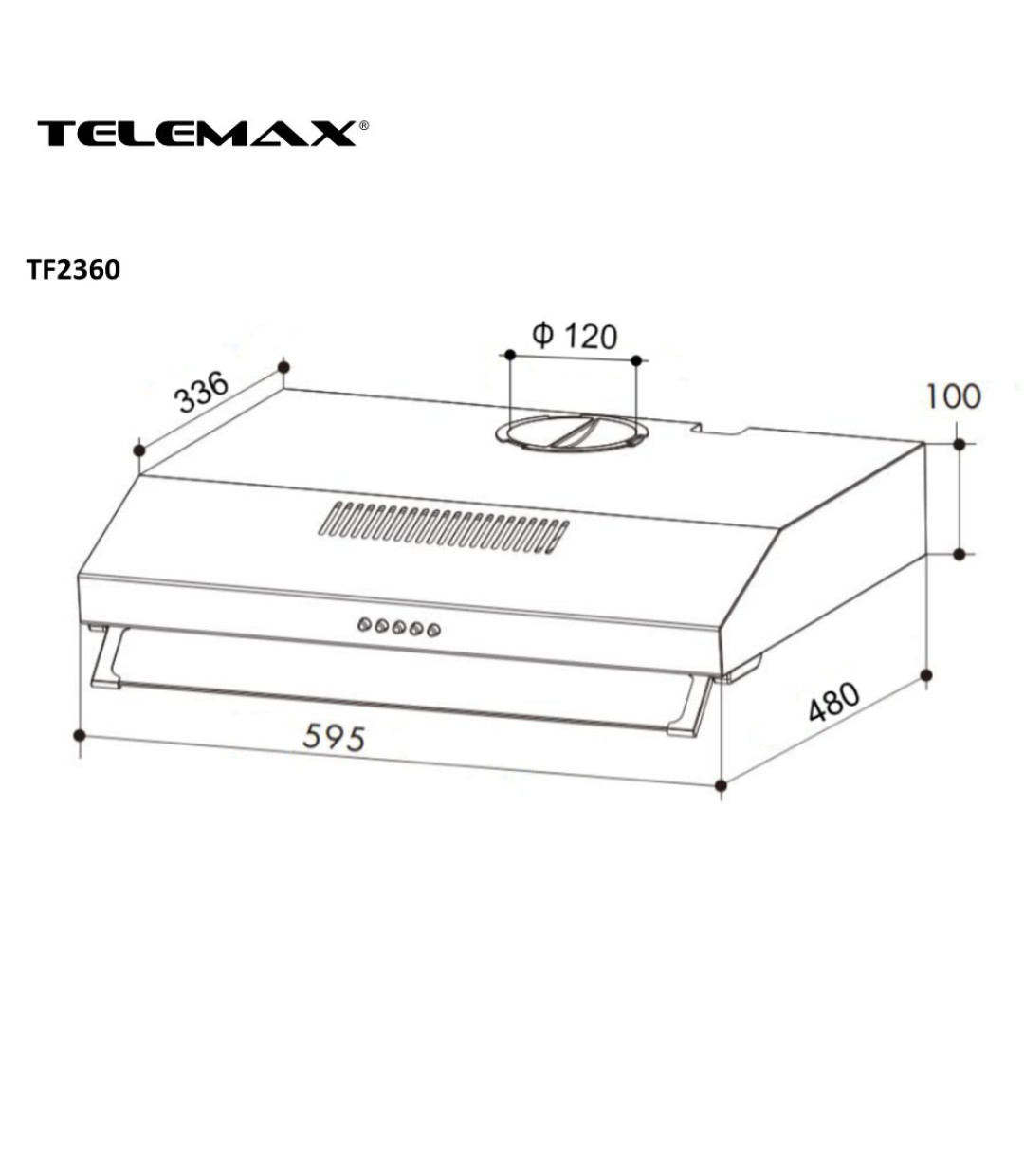 Απορροφητήρας Κουζίνας Ελεύθερος 60cm Telemax TF2360 Inox