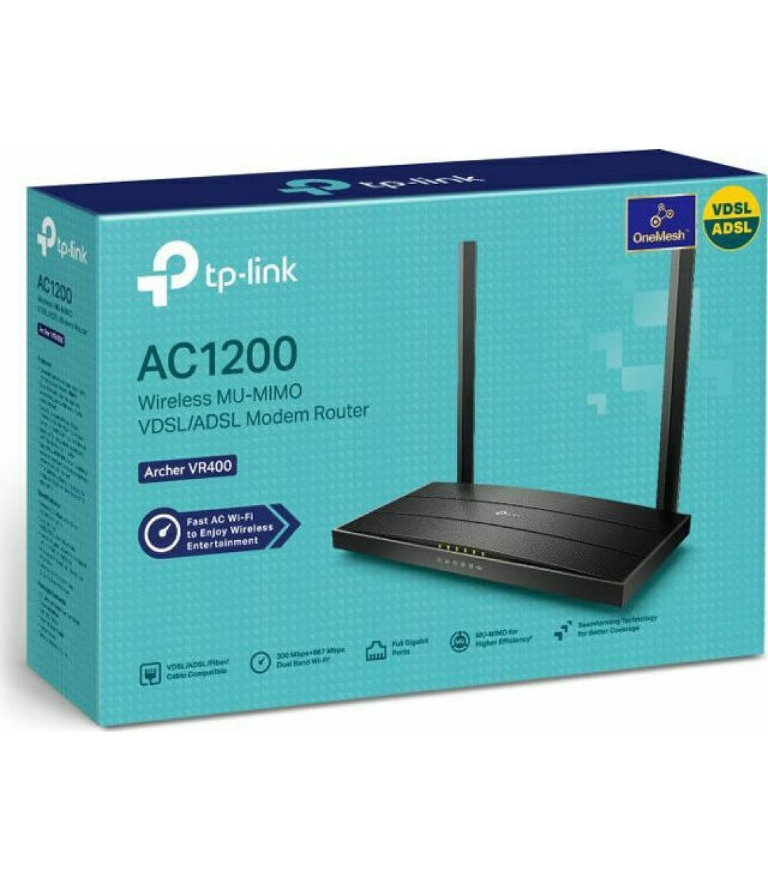 TP-LINK Archer VR400 v3 VDSL2 Ασύρματο Modem Router Wi‑Fi 5 με 4 Θύρες Gigabit Ethernet