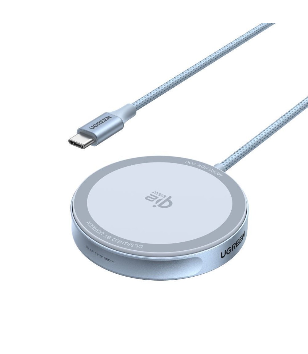 Ugreen Ασύρματος Φορτιστής Qi2 GaN 25W Γκρι (W753) MAGNETIC GREY