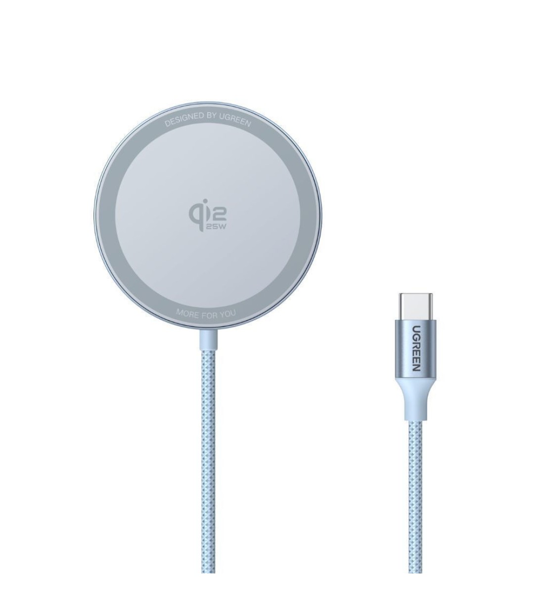 Ugreen Ασύρματος Φορτιστής Qi2 GaN 25W Γκρι (W753) MAGNETIC GREY