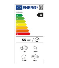 Whirlpool Ελεύθερο Πλυντήριο Πιάτων για 15 Σερβίτσια Π60xY85εκ. Inox 
