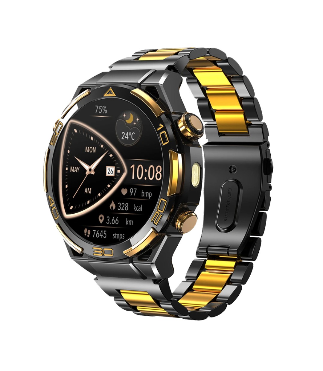 BlackView W90 Pro Aluminium Smartwatch με Παλμογράφο (Μαύρο)