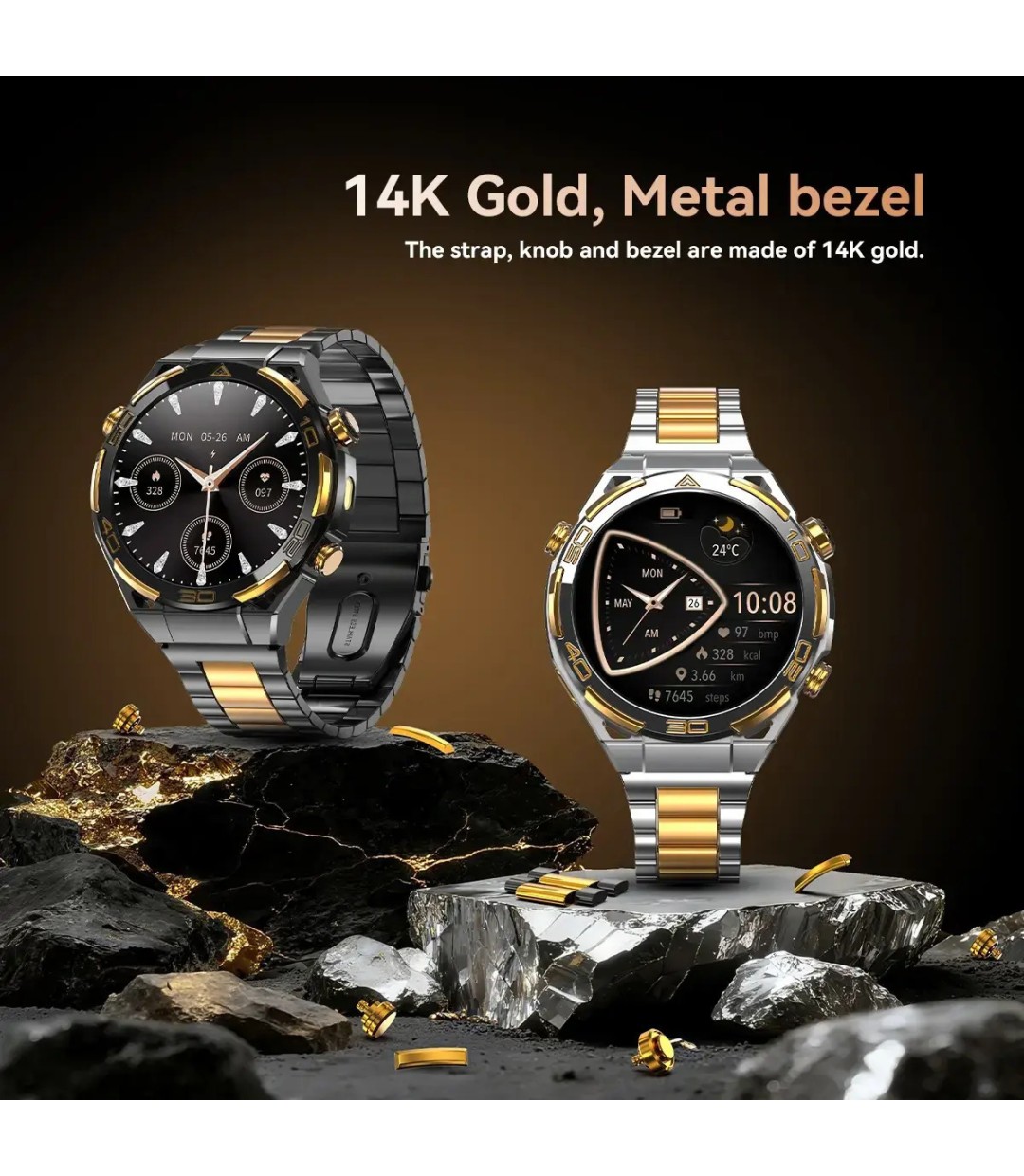 BlackView W90 Pro Aluminium Smartwatch με Παλμογράφο (Μαύρο)