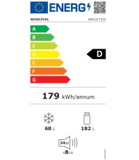 Whirlpool Ψυγειοκαταψύκτης 250lt Total NoFrost Υ177xΠ54xΒ54.5εκ. Λευκός WHC18 T333