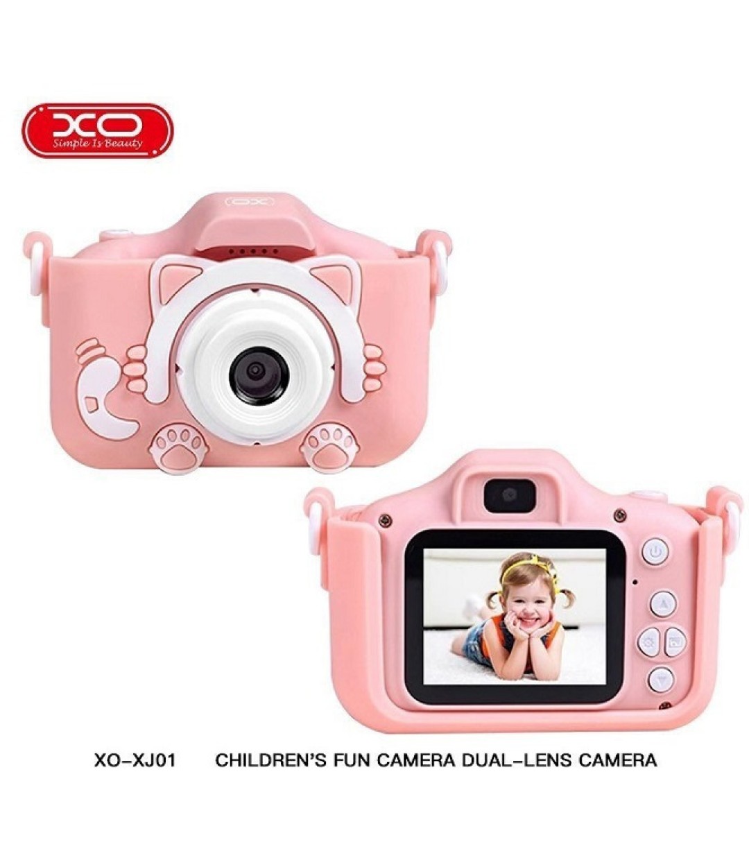 XO XJ01 Παιδική Φωτογραφική Μηχανή 40MP Οπτικού Ζουμ 8x Ροζ