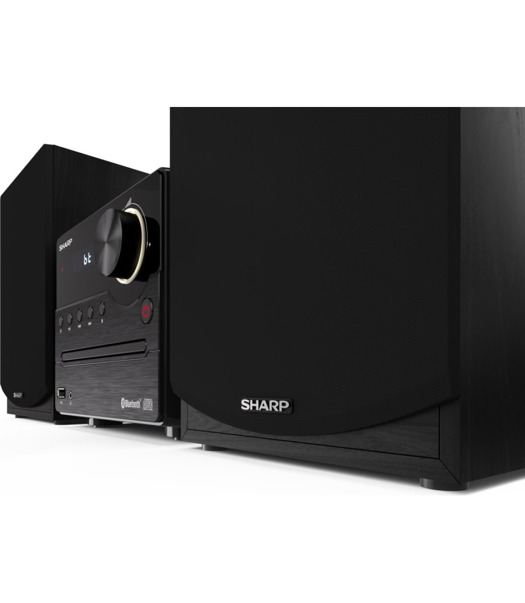 Sharp Ηχοσύστημα 2.0 XLB512 XLB512BK 45W με CD / Digital Media Player και Bluetooth Μαύρο 