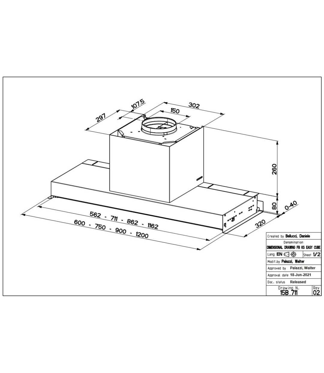 Faber In-Nova Zero Drip A60/2 Μηχανισμός Απορρόφησης 60cm Γκρι