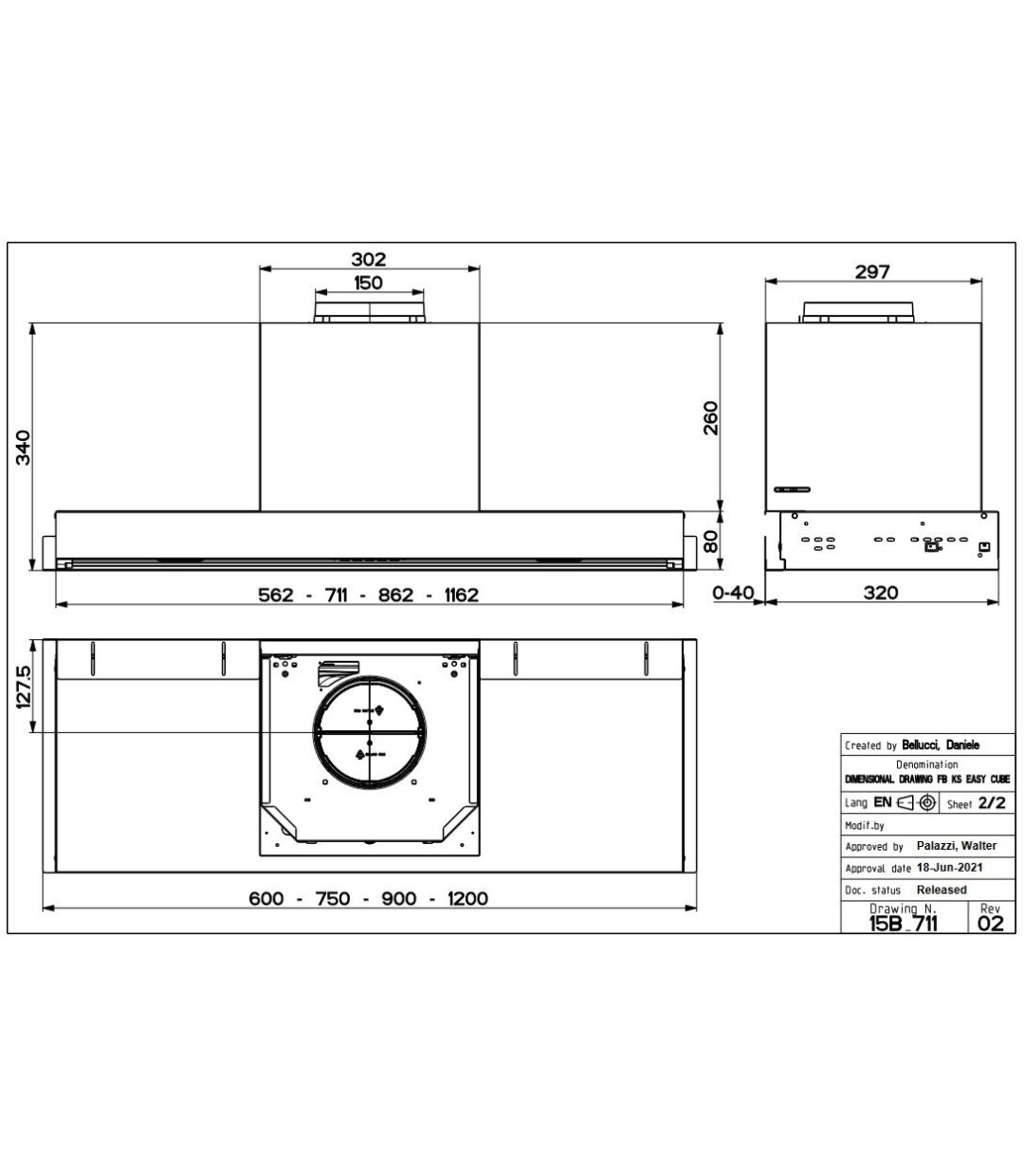 Faber In-Nova Zero Drip A60/2 Μηχανισμός Απορρόφησης 60cm Γκρι