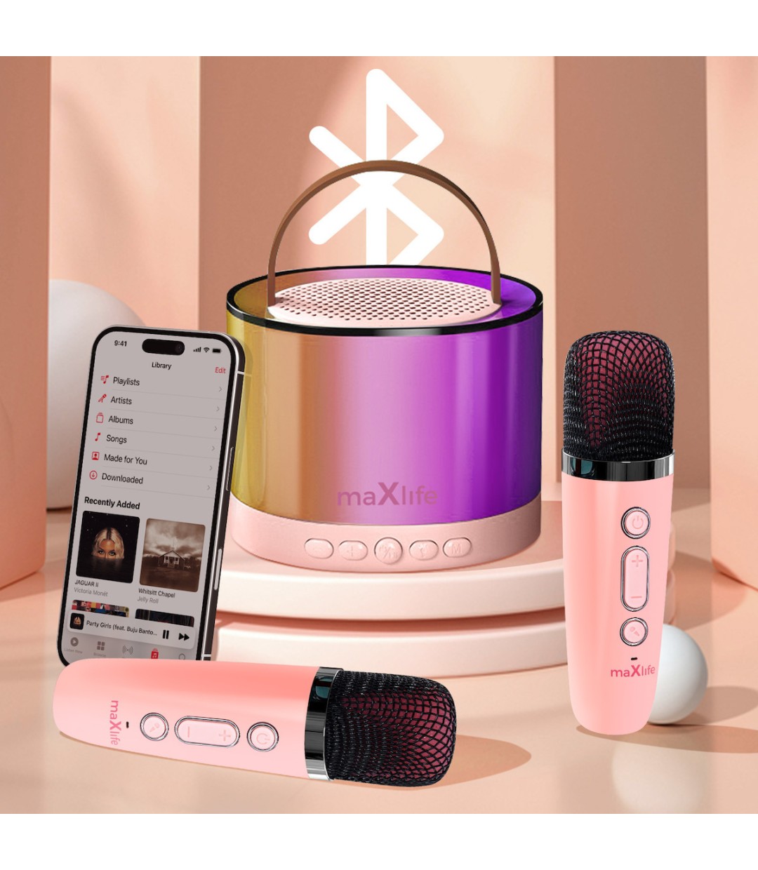 Maxlife MXKS-200 Σύστημα Καραόκε με Ασύρματο Μικρόφωνο Ροζ