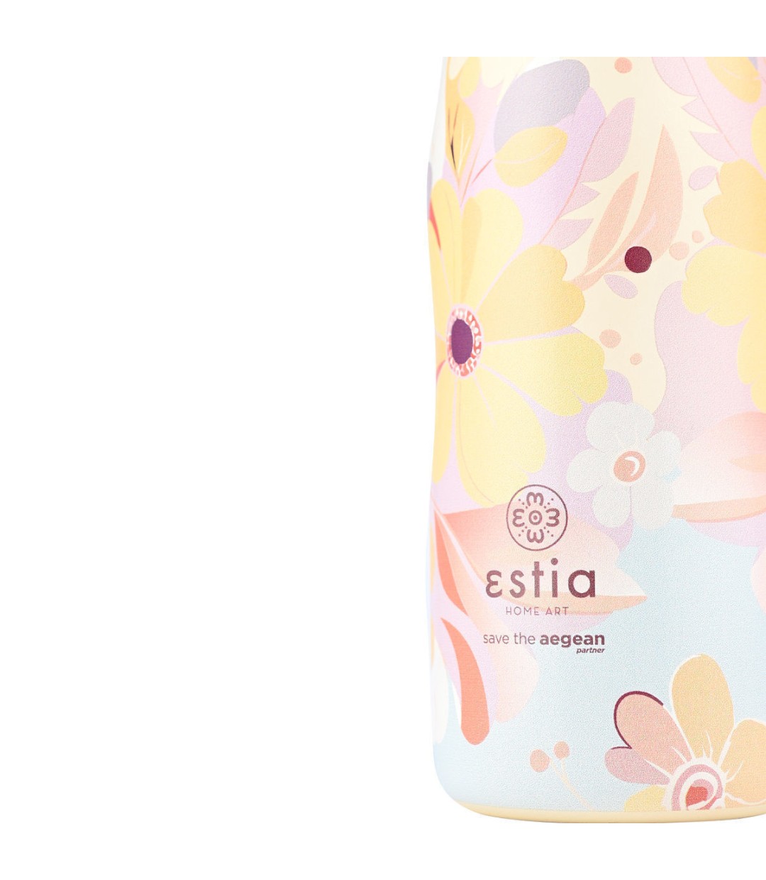 Estia Travel Flask Save the Aegean Ανακυκλώσιμο Μπουκάλι Θερμός Ανοξείδωτο BPA Free 500ml Spring sonata