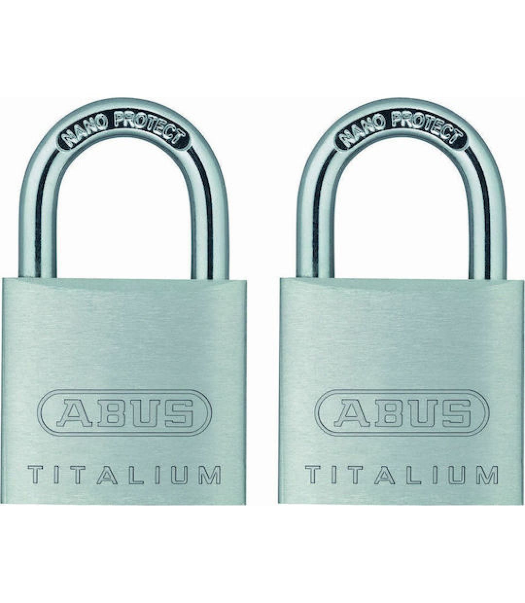Abus Titalium 64 ΤΙ/30BTWINS Ατσάλινο Λουκέτο Πέταλο με Κλειδί 30mm Ασημί 2τμχ