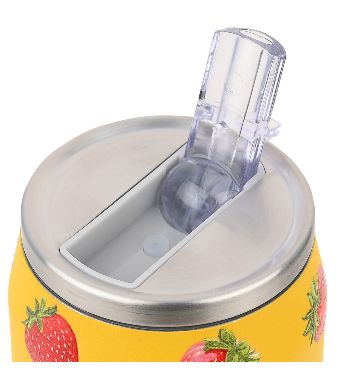 Estia Travel Cup Save the Aegean Ανακυκλώσιμο Ποτήρι Θερμός Ανοξείδωτο / Πλαστικό BPA Free 500ml Berry Bright με Καλαμάκι