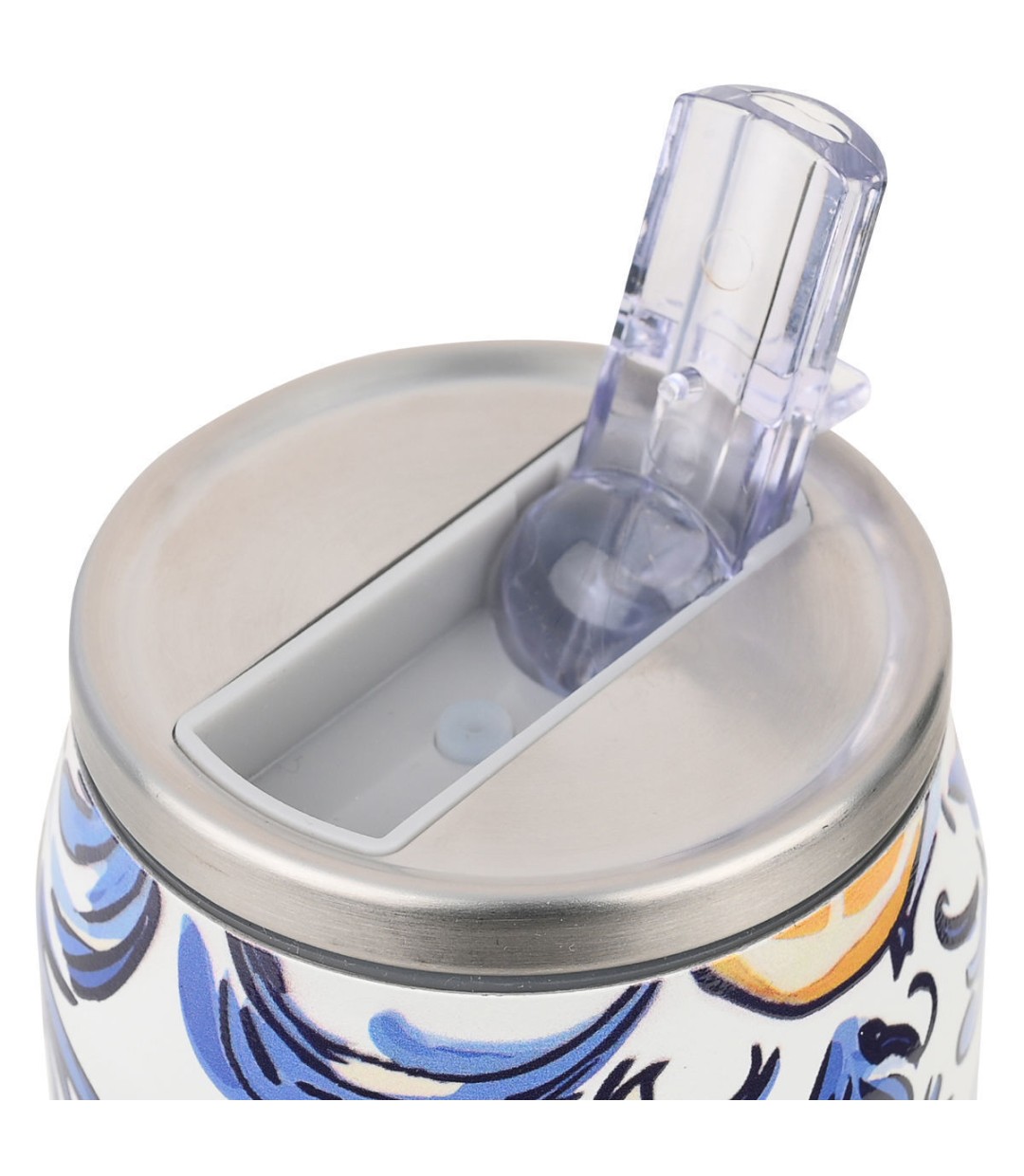 Estia Travel Cup Save the Aegean Ανακυκλώσιμο Ποτήρι Θερμός Ανοξείδωτο / Πλαστικό BPA Free 500ml Amalfi Coast με Καλαμάκι