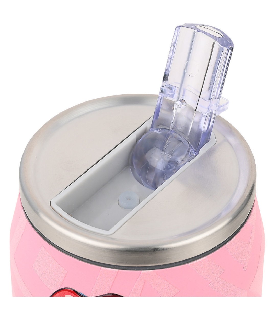 Estia Travel Cup Save The Aegean Ανακυκλώσιμο Ποτήρι Θερμός Ανοξείδωτο / Πλαστικό BPA Free 500ml Blush Pop με Καλαμάκι