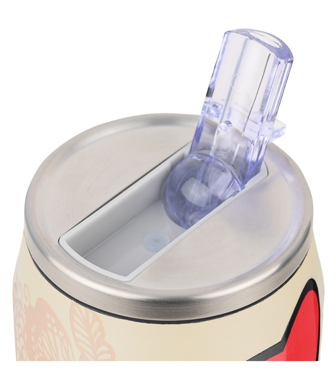 Estia Travel Cup Save the Aegean Ανακυκλώσιμο Ποτήρι Θερμός Ανοξείδωτο / Πλαστικό BPA Free 500ml Tender Lace με Καλαμάκι