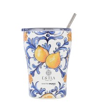 Estia Coffee Mug Save The Aegean Ποτήρι Θερμός Ανοξείδωτο BPA Free 350ml Amalfi Coast με Καλαμάκι