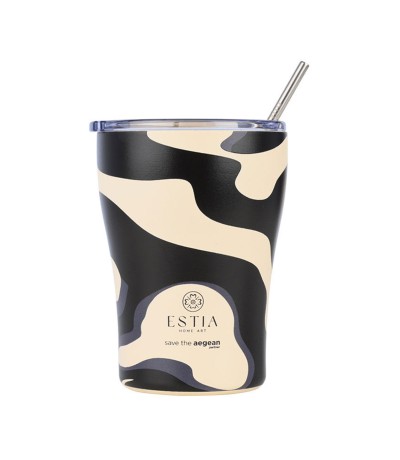 Estia Coffee Mug Save The Aegean Ανακυκλώσιμο Ποτήρι Θερμός Ανοξείδωτο BPA Free 350ml Bold Drift με Καλαμάκι