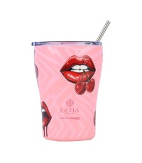 Estia Coffee Mug Save The Aegean Ποτήρι Θερμός Ανοξείδωτο BPA Free 350ml Blush Pop με Καλαμάκι