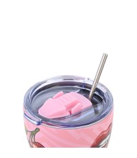 Estia Coffee Mug Save The Aegean Ποτήρι Θερμός Ανοξείδωτο BPA Free 350ml Blush Pop με Καλαμάκι