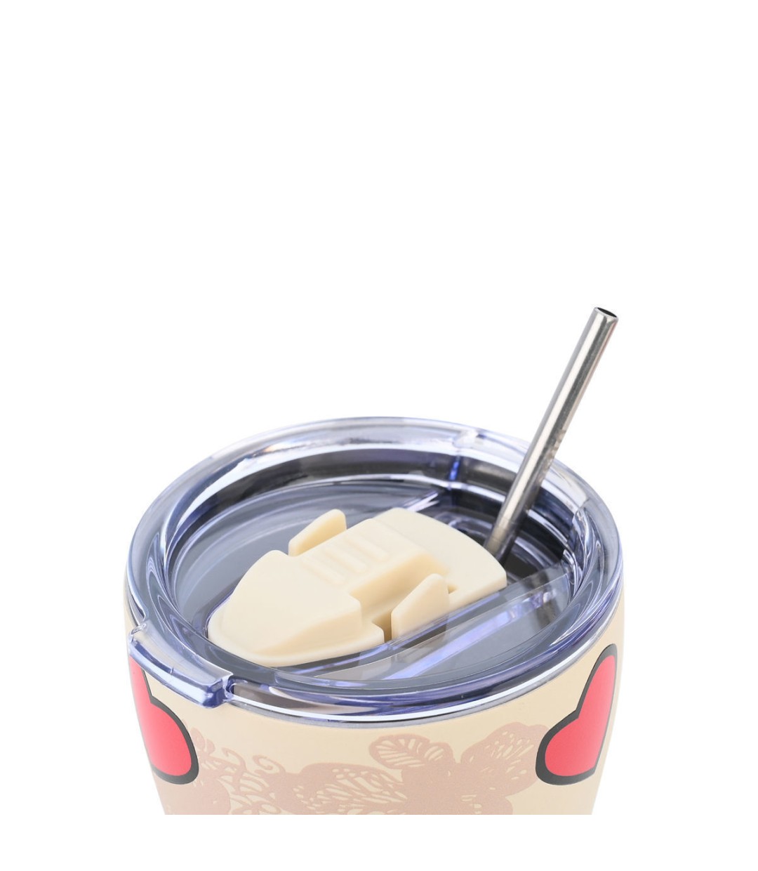 Estia Coffee Mug Save The Aegean Ανακυκλώσιμο Ποτήρι Θερμός Ανοξείδωτο BPA Free 350ml Tender Lace με Καλαμάκι