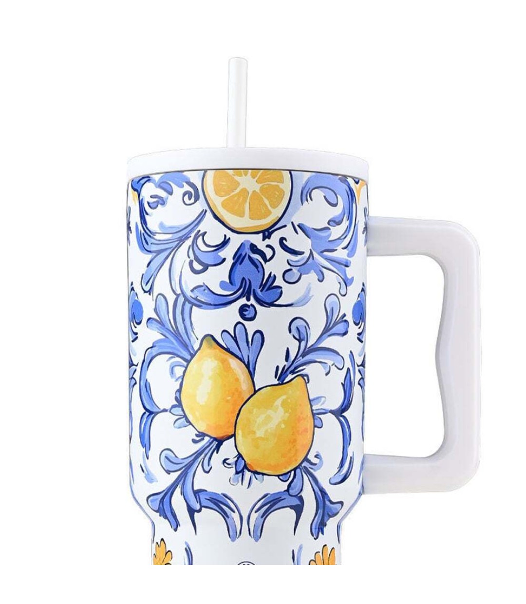 Estia Straw Tumbler XL Save the Aegean Θερμός Ανοξείδωτο BPA Free 900ml AMALFI COAST με Καλαμάκι και Λαβή