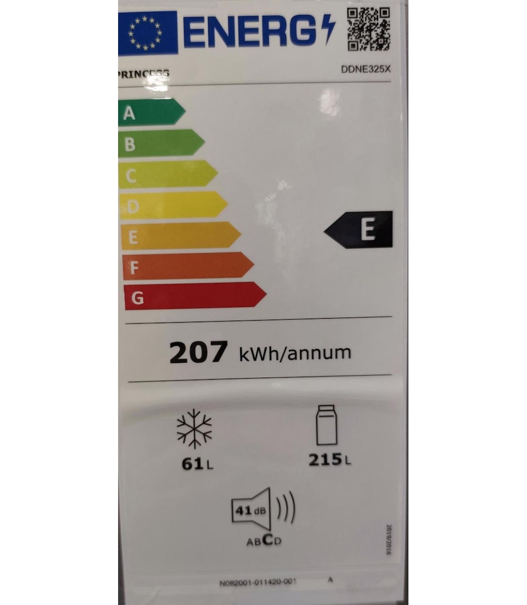 Princess Ψυγείο Δίπορτο 276lt Total NoFrost Υ168xΠ55xΒ57εκ. Inox DDNE325x