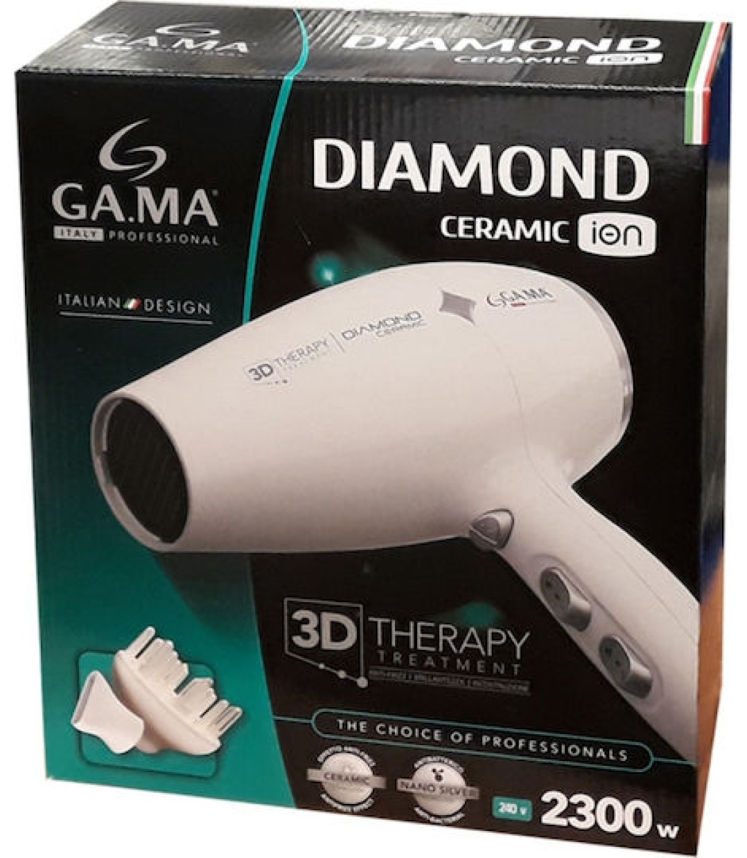 GA.MA Diamond Ceramic Πιστολάκι Μαλλιών με Φυσούνα 2300W GH 0301.37187 GA.MA Diamond Ceramic Πιστολάκι Μαλλιών με Φυσούνα 2300W GH 0301.37187