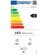 Bosch Ψυγειοκαταψύκτης 363lt Total NoFrost Υ203xΠ60xΒ66εκ. Μαύρος KGN392XCF