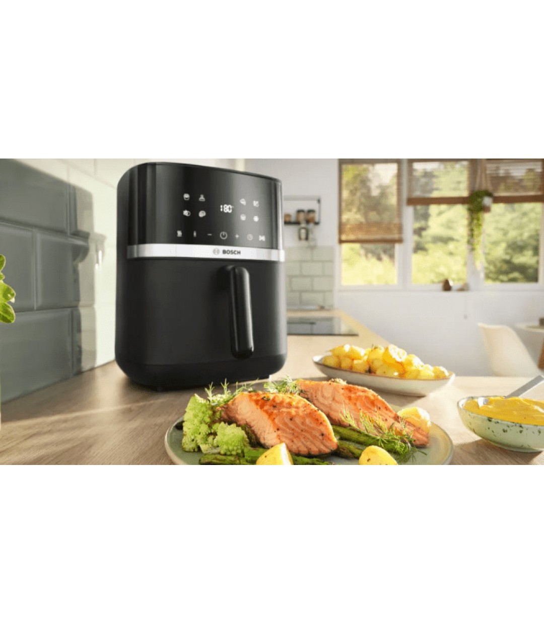 Bosch Air Fryer με Διπλό Αποσπώμενο Κάδο 6.1lt Μαύρο MAF462B0