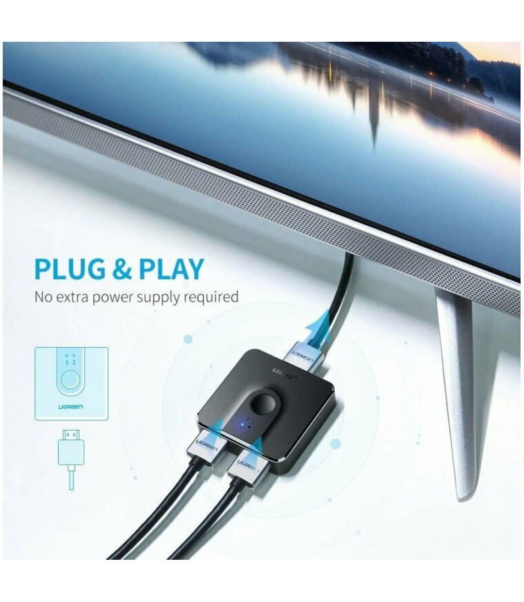 Ugreen HDMI 2-1 Switch Splitter 4K Bidirectional HDMI Splitter 50966