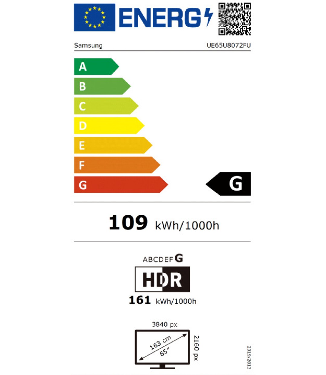 Samsung Smart Τηλεόραση 65" 4K UHD LED U8000F HDR (2025) UE65U8072FUXXH