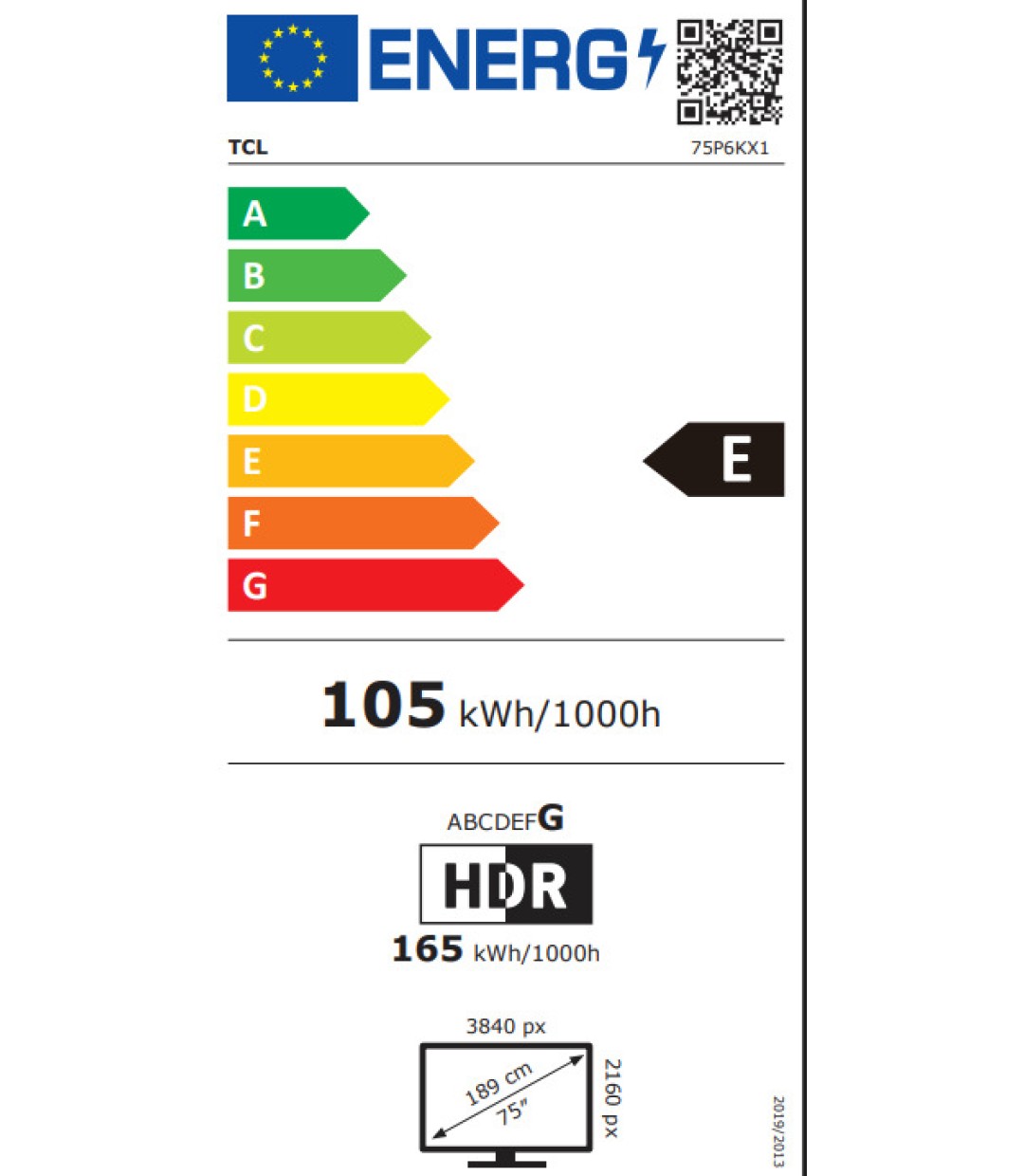 TCL Smart Τηλεόραση 75" 4K UHD LED P6K HDR (2025) 75P6K