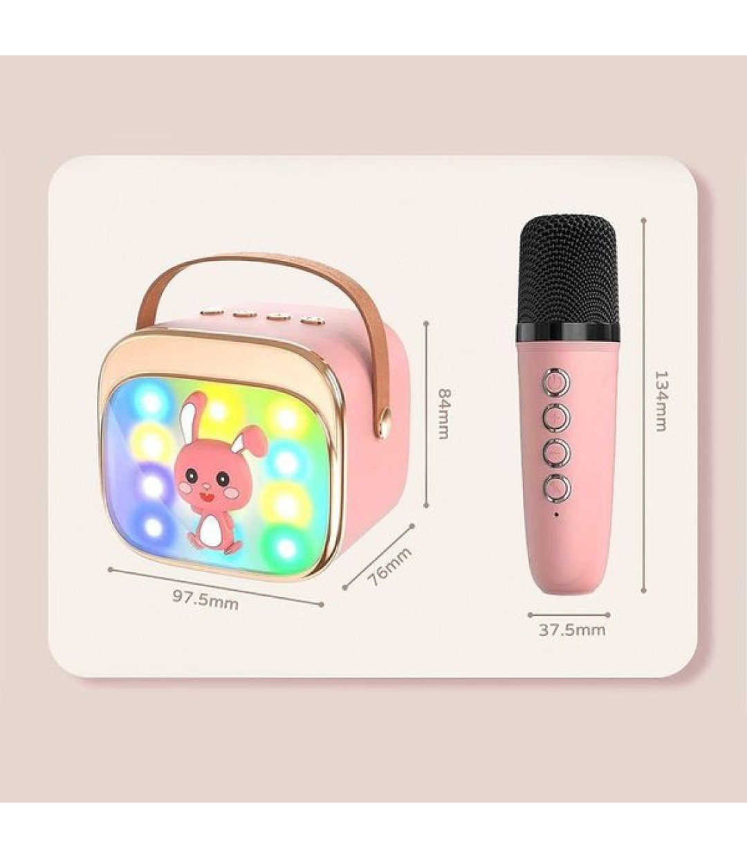 LAMTECH BT5.4 RGB KID KARAOKE SPEAKER PINK WITH MIC HOPPEE LAM980220