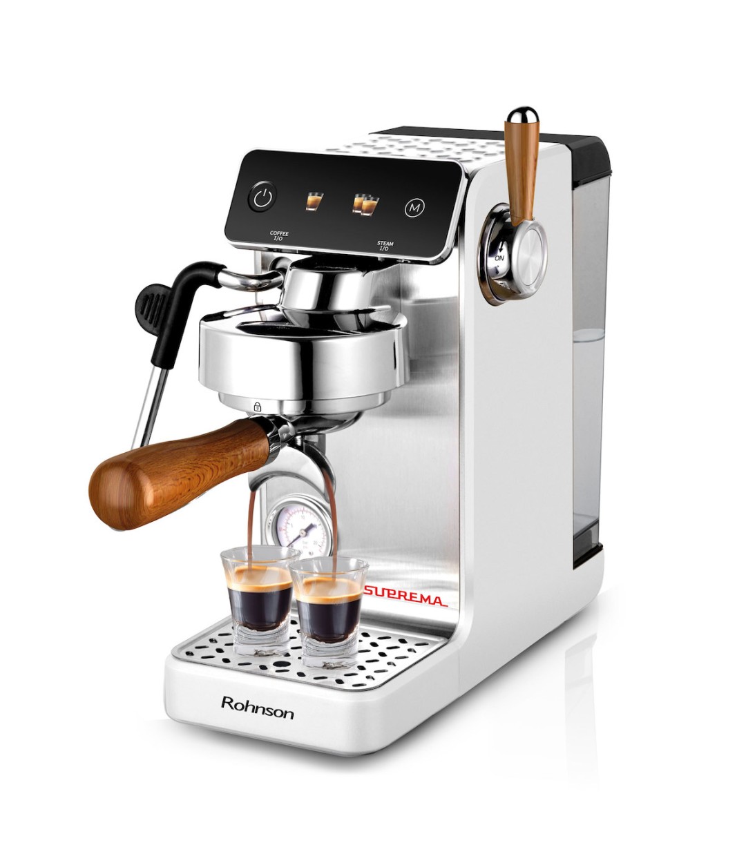 Rohnson R-98300  Suprema Μηχανή Espresso 2700W Πίεσης 20bar Ασημί