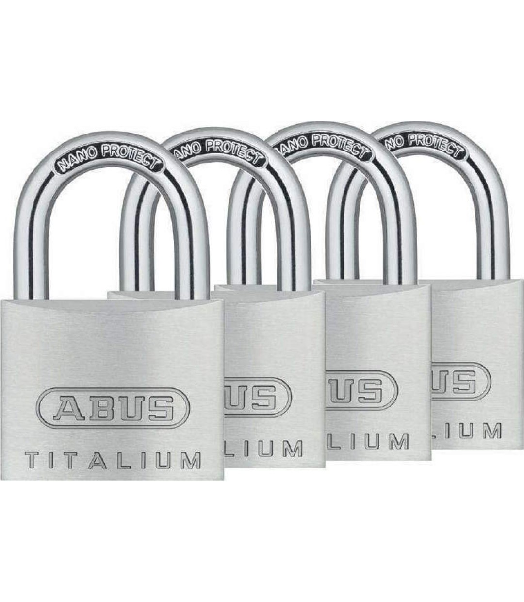 Abus Titalium 64 ΤΙ/40QUADB Αλουμινένιο Λουκέτο Πέταλο με Κλειδί 40mm Ασημί 4τμχ