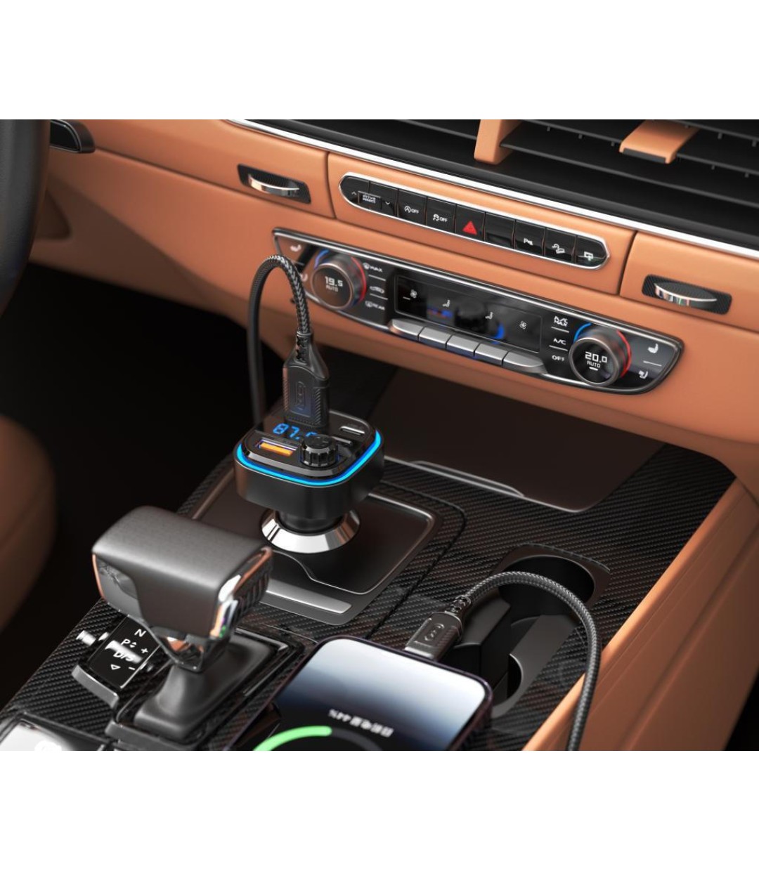 XO FM Transmitter Αυτοκινήτου BCC08 με Bluetooth / Type-C / USB