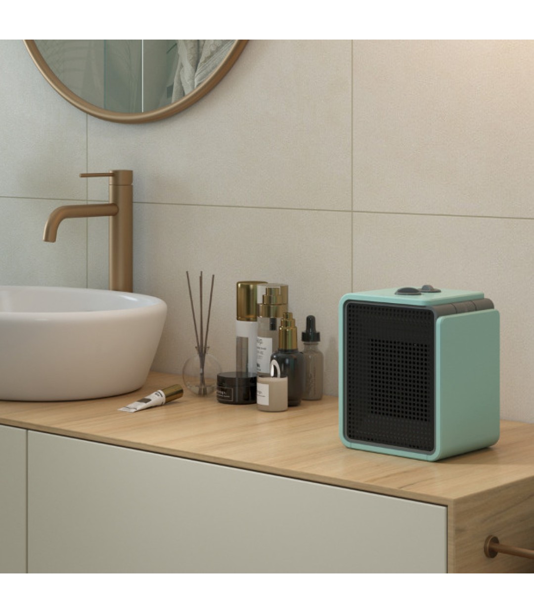 Olimpia Splendid Caldo Cubic Κεραμικό Αερόθερμο Μπάνιου Δαπέδου Τιρκουάζ 1800W