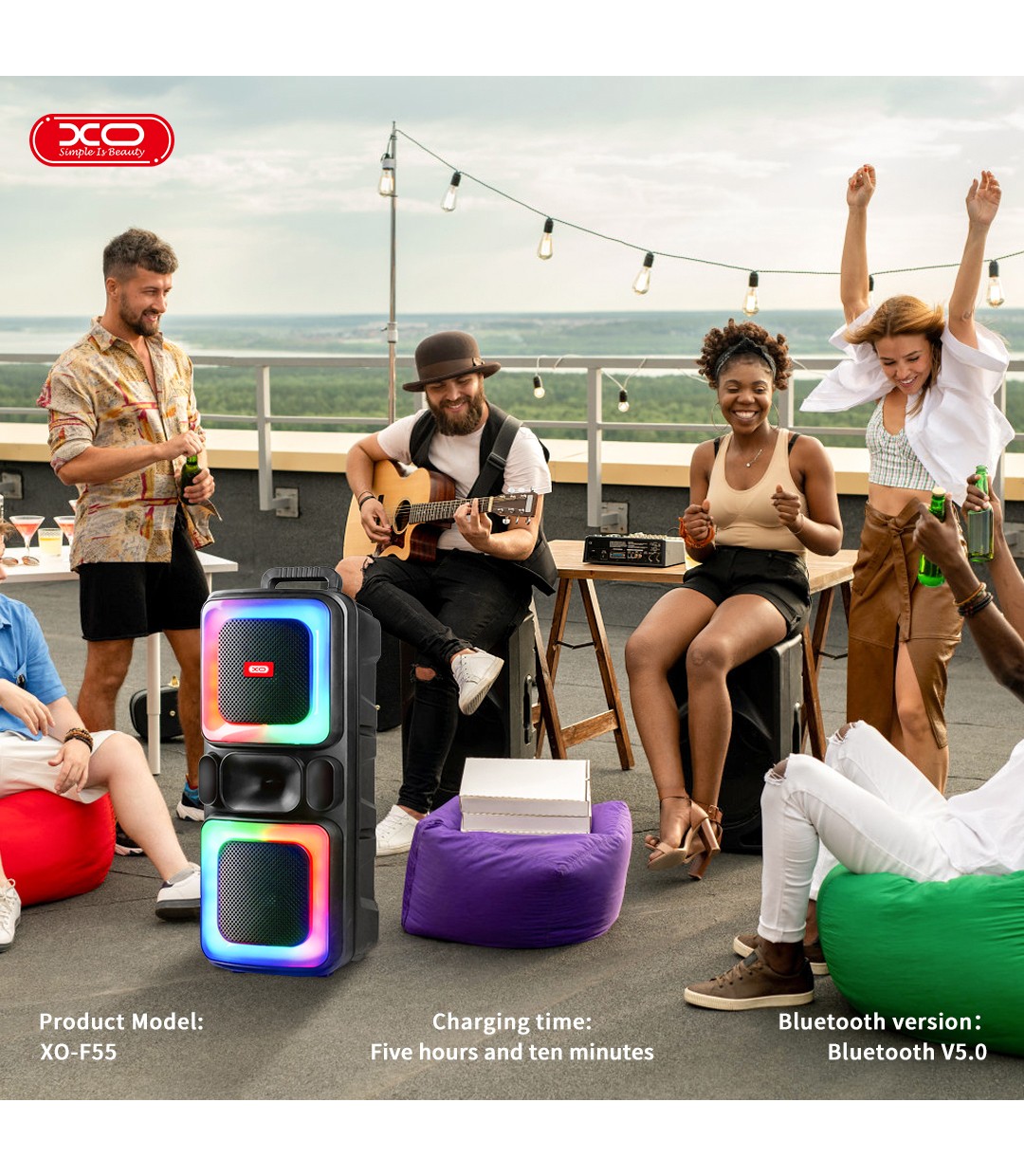 XO F55 Ηχείο Bluetooth 20W με Ραδιόφωνο Μαύρο