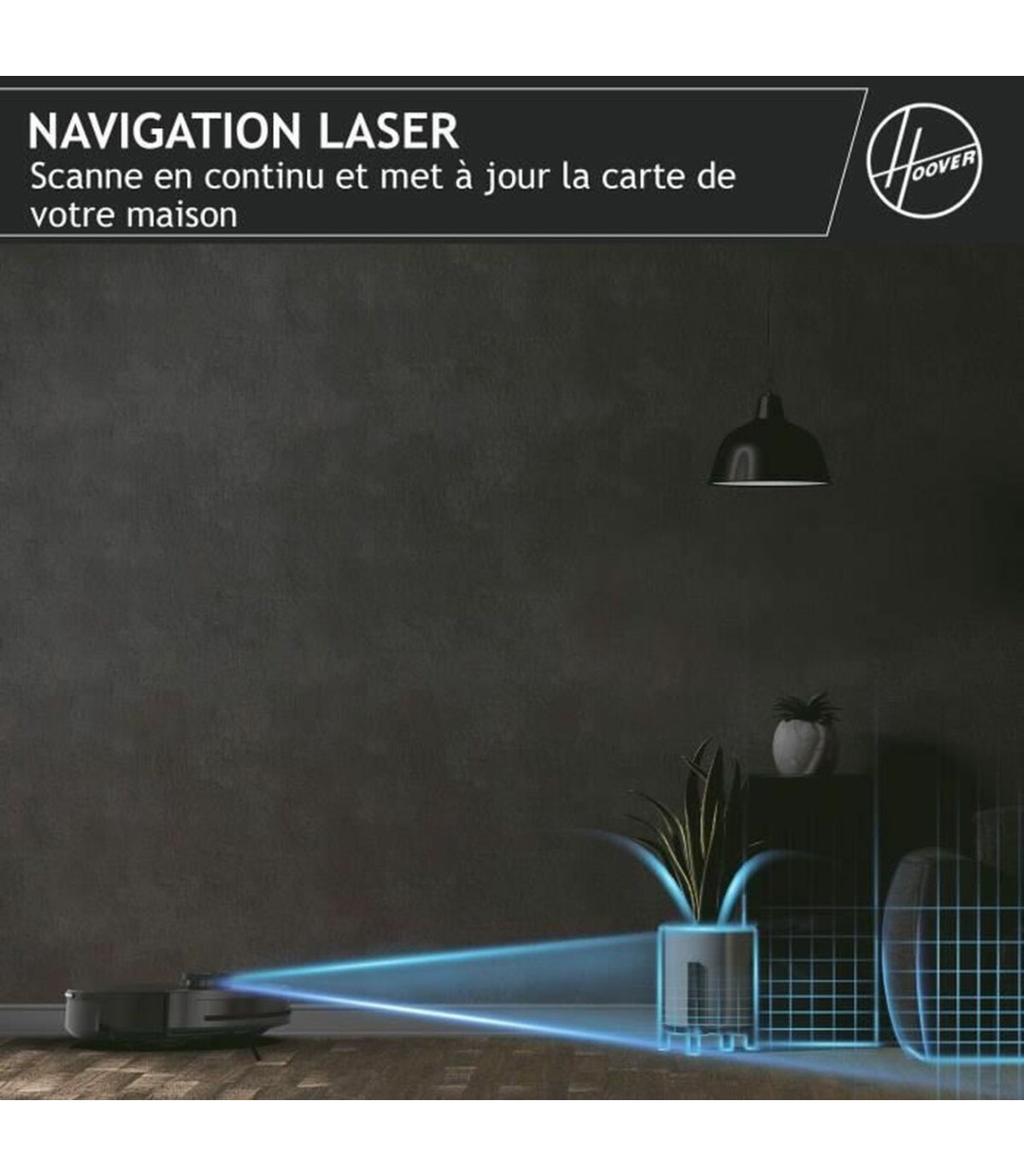 Hoover HG410D 011 Σκούπα Ρομπότ με Χαρτογράφηση και Wi-Fi Μαύρη